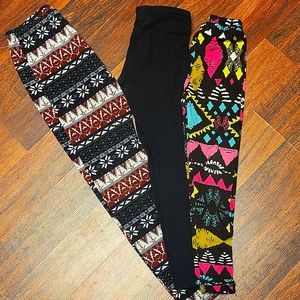 3 pack ankle leggings for girls small 6-8